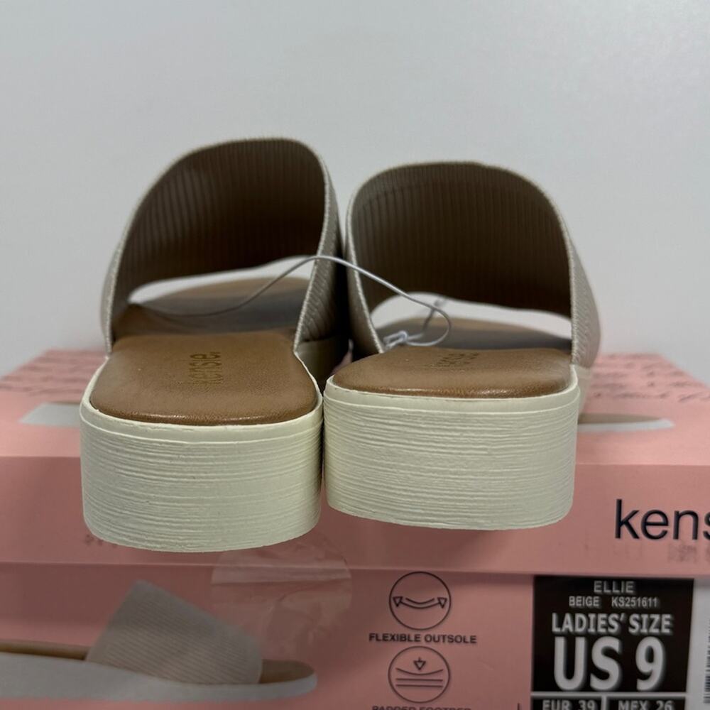 NIB • Kensie Women's Ellie Beige Knit Wedge Sandals Size: 9 - Picture 4 of 6